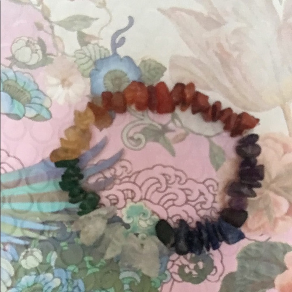 2/$25 Chakra Chip Crystal Stone Stretch Bracelet